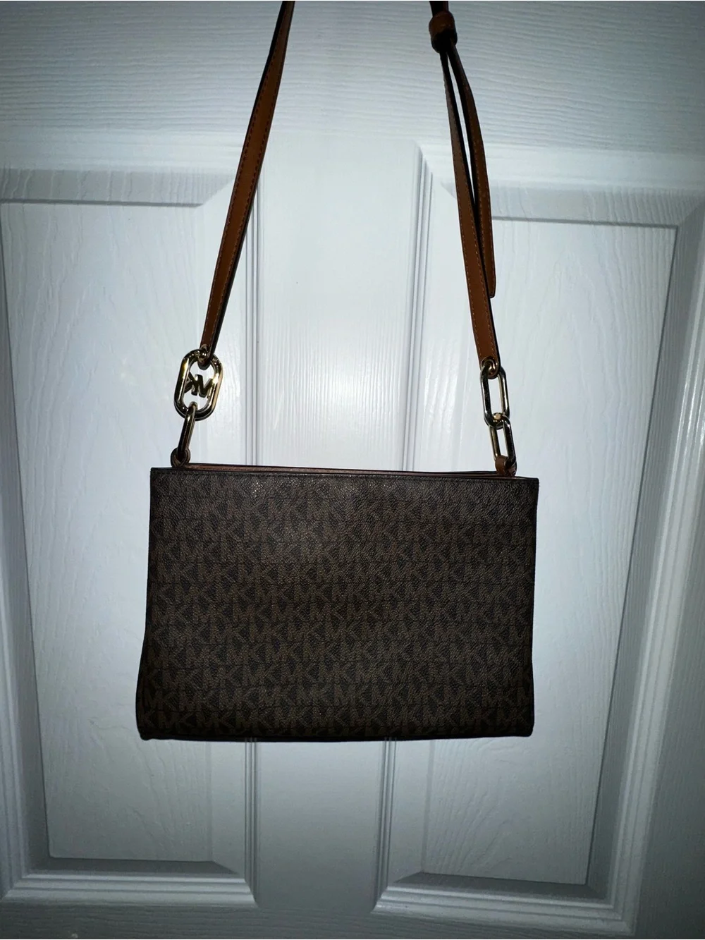 Michael Kors Brown MK Signature Crossbody Messenger